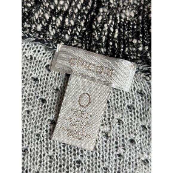 Chico’s Open Front Textured Overlay Jacket Womens 0 US 4 Gray Multi Long Sleeve - Picture 3 of 7